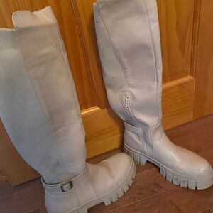 Women's Cream Boots platform